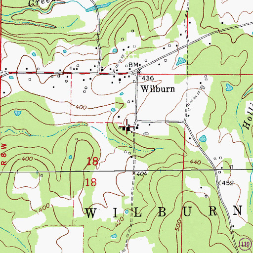 Topographic Map of Wilburn High School, AR