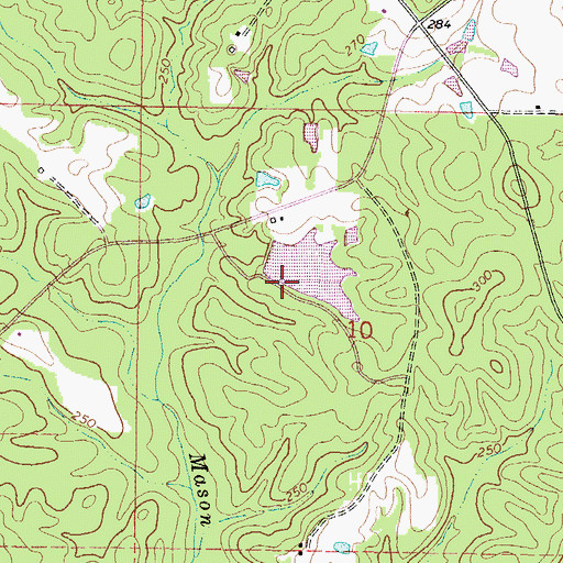 Topographic Map of H D Brewer Lake Dam, MS