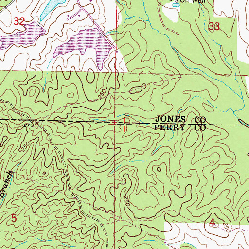 Topographic Map of Vickers Lake Dam, MS