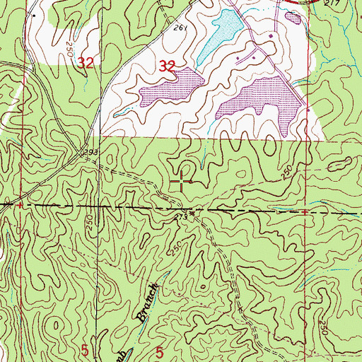 Topographic Map of Vickers Lake Dam, MS