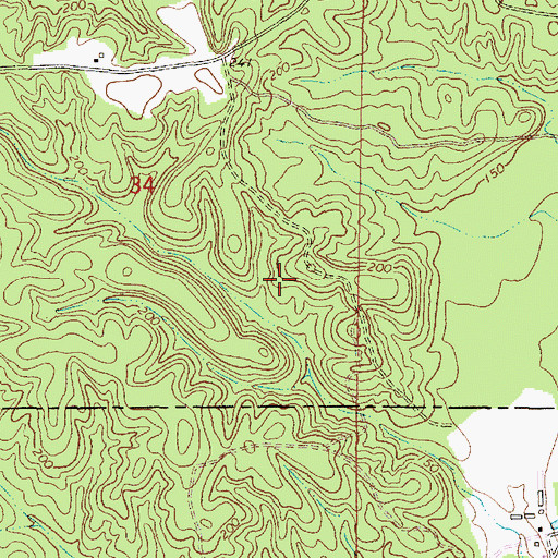 Topographic Map of Joe Allen Lake Dam, MS