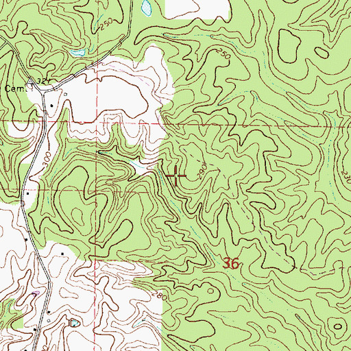 Topographic Map of Brock Pond Dam, MS