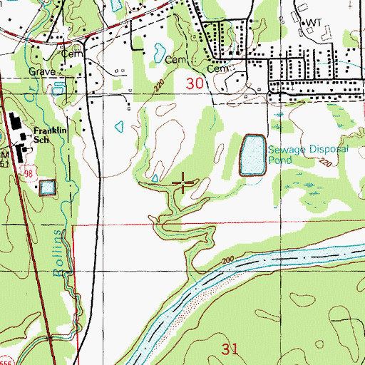 Topographic Map of Bude Sewage Lagoon Dam, MS