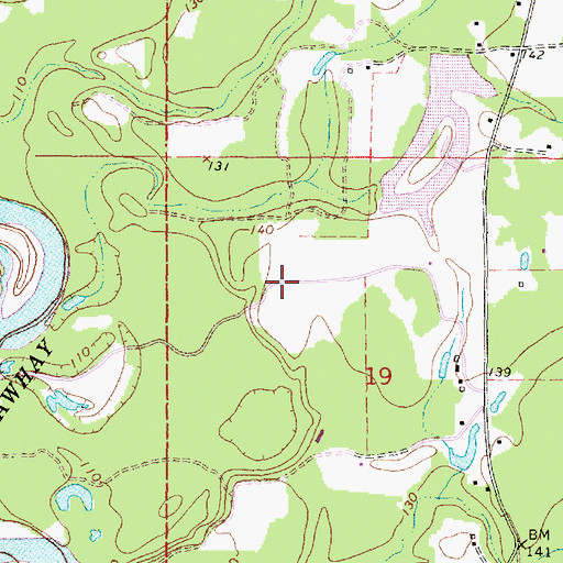 Topographic Map of Revette Pond Dam, MS