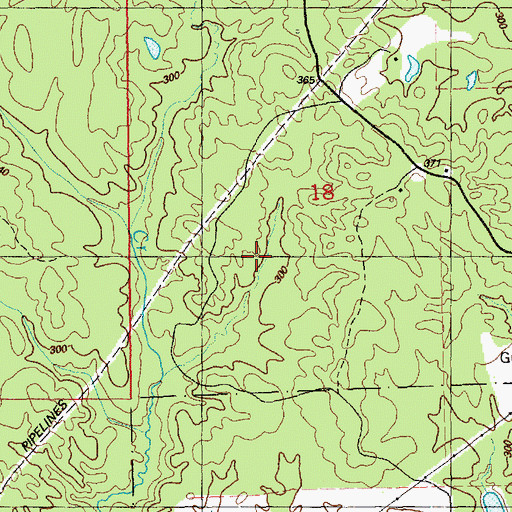 Topographic Map of Schmidt Lake Dam, MS