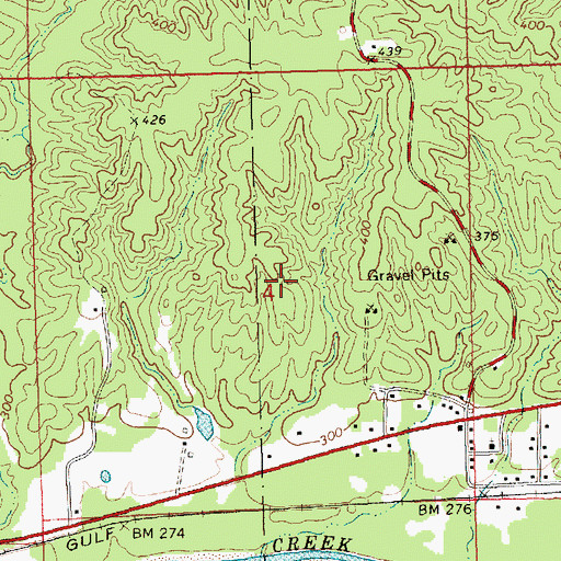 Topographic Map of Gayle Evans Lake Dam, MS