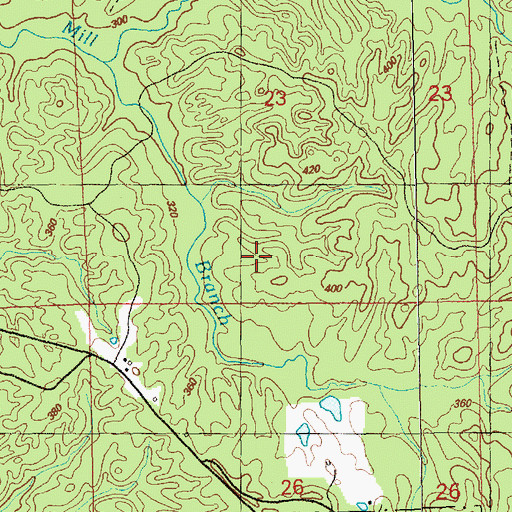 Topographic Map of Hilton Zumbro Lake Dam, MS