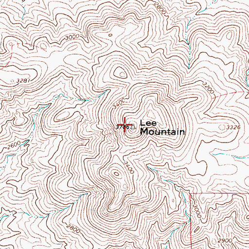 Topographic Map of Lee Mountain, AZ
