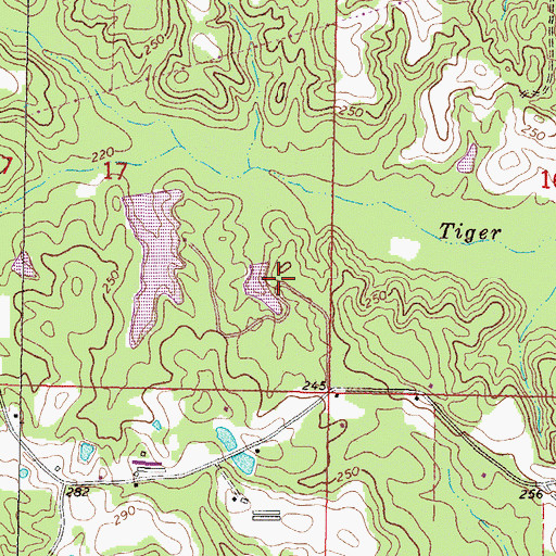 Topographic Map of Bill Deavors Pond Dam, MS