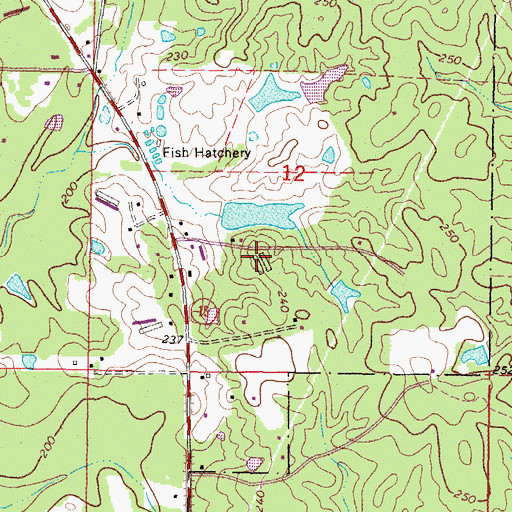 Topographic Map of Arnold Landrum Pond Dam, MS