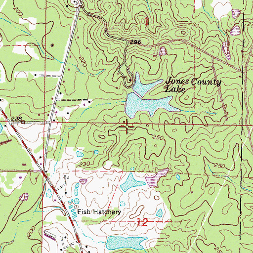Topographic Map of Jones County Lake Dam, MS