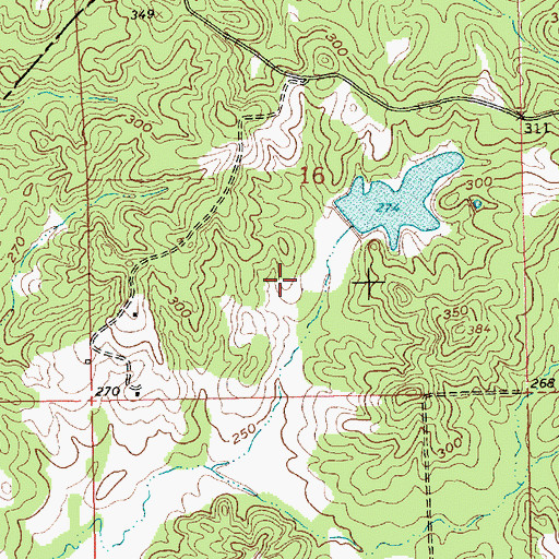 Topographic Map of Warren Hood Lake Dam, MS