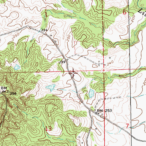 Topographic Map of Vaughn Lake Dam, MS
