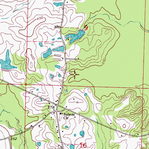 Topographic Map of Crumpton Lake Dam, MS
