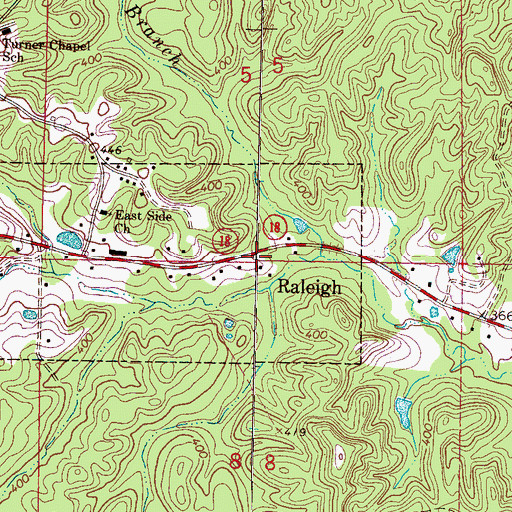 Topographic Map of Upper Leaf River Number 9 Dam, MS