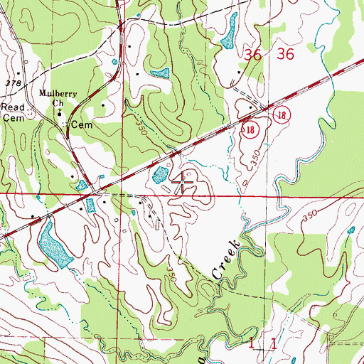 Topographic Map of Don Ball Lake Dam, MS