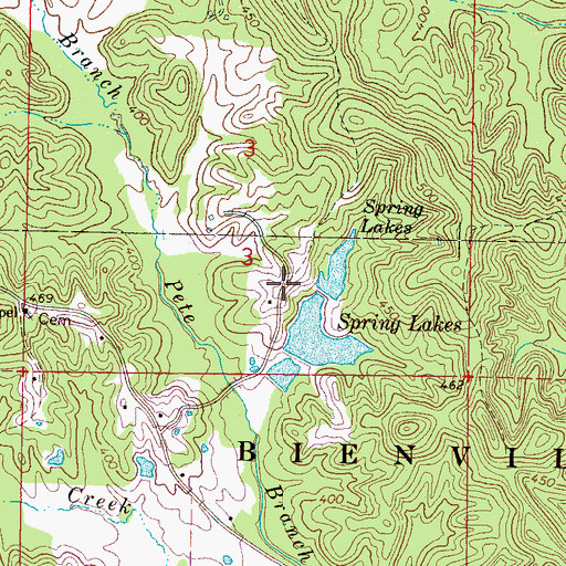 Topographic Map of Bailey Lake Dam, MS