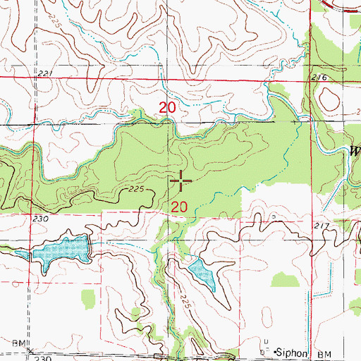 Topographic Map of Brooks Branch, AR