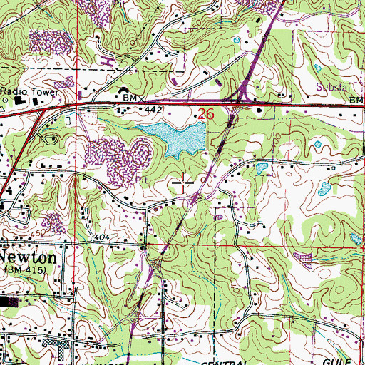 Topographic Map of T L Harris Lake Dam, MS
