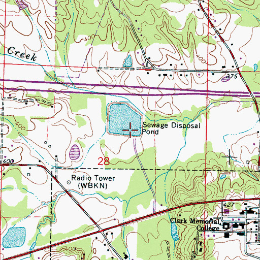 Topographic Map of Newton Lagoon Dam, MS