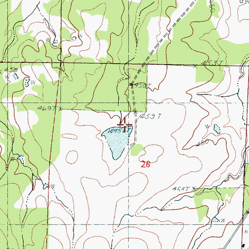 Topographic Map of Earl Davis Pond Dam, MS