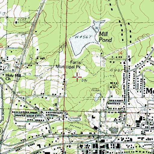 Topographic Map of A B Farris Pond Dam, MS