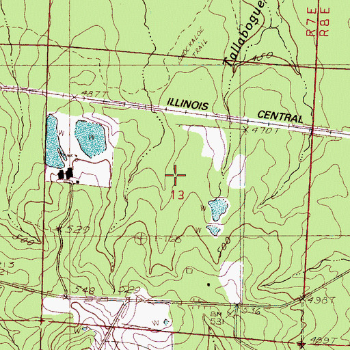 Topographic Map of Central By-Products Sewage Lagoon Dam, MS