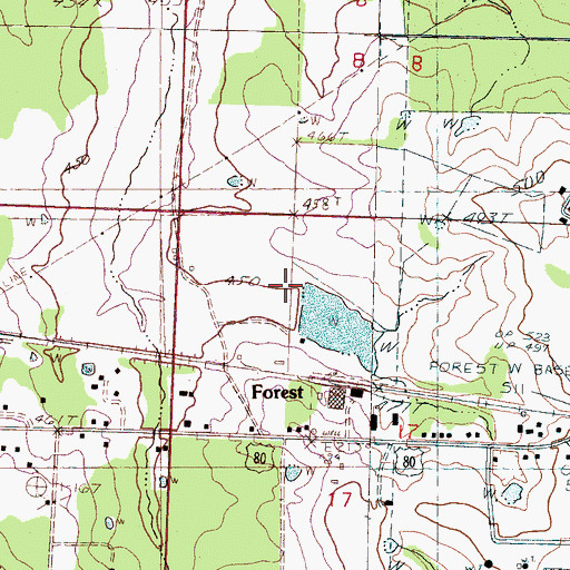 Topographic Map of Buster Lackey Pond Dam, MS