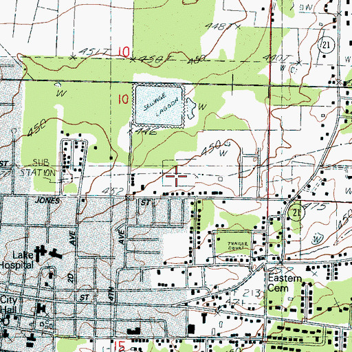 Topographic Map of Forest Sewage Lagoon Dam, MS