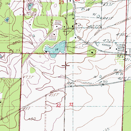 Topographic Map of Fred Gaddis Pond Dam, MS