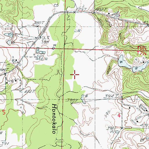 Topographic Map of Eugene Carlton Pond Dam, MS