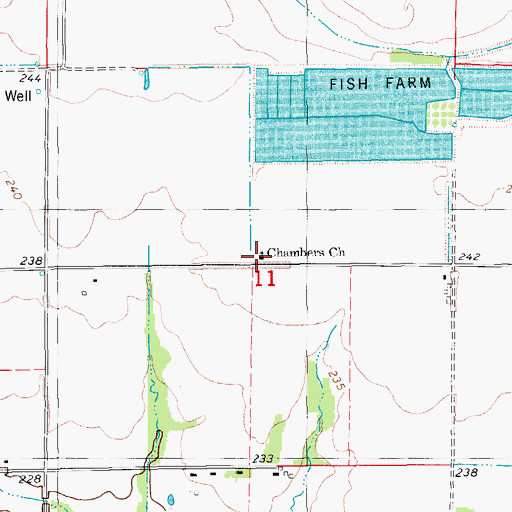 Topographic Map of Chambers Church, AR