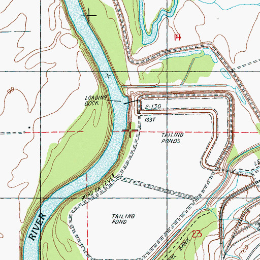 Topographic Map of International Paper Company Lake Dam, MS