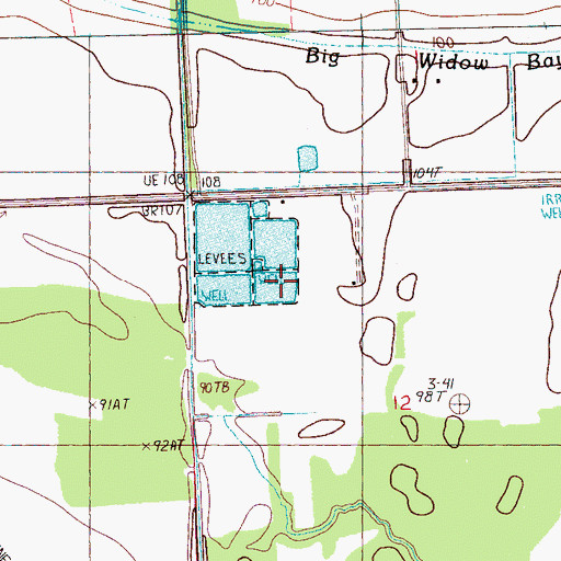 Topographic Map of W H Hodnett Catfish Ponds Dam, MS