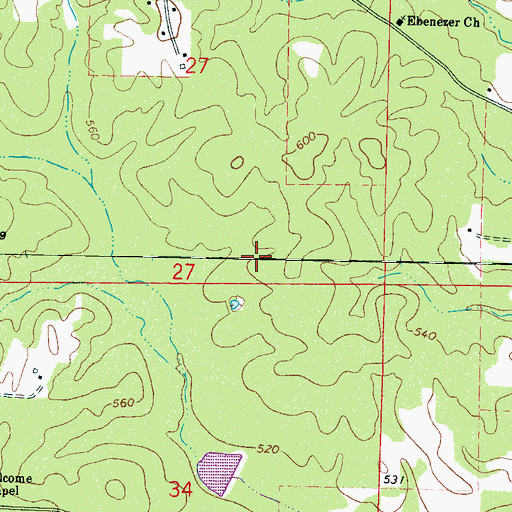 Topographic Map of Tallahaga Creek 3 Dam, MS