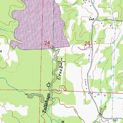Topographic Map of Tallahaga Watershed Structure 4 Dam, MS