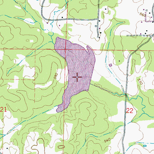 Topographic Map of Tallahaga Watershed Structure 6 Dam, MS