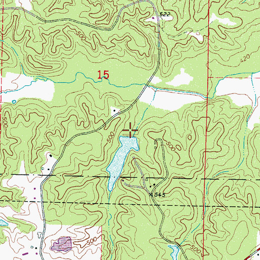 Topographic Map of Legion Lake Dam, MS