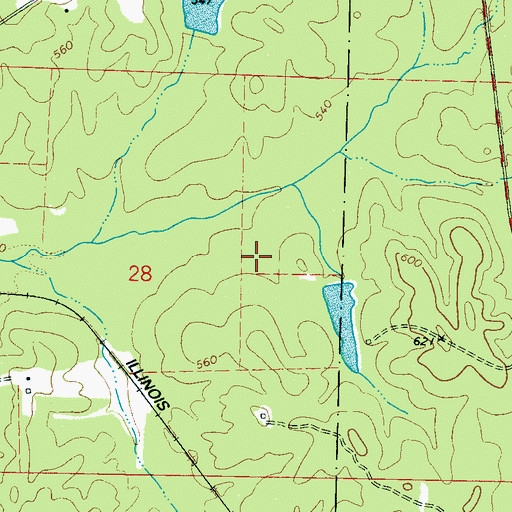 Topographic Map of Charlie Ray Lake Dam, MS