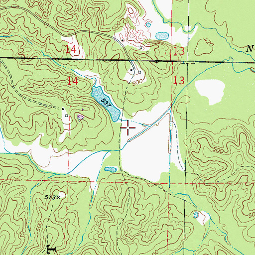 Topographic Map of Opel Blane Lake Dam, MS