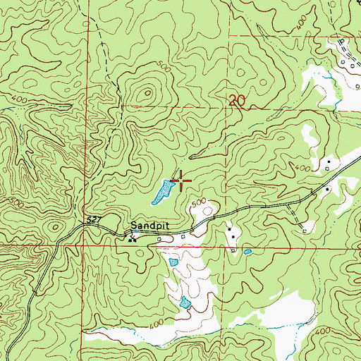 Topographic Map of Colemans Lake Dam, MS