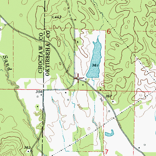 Topographic Map of Shaw Lake Dam, MS