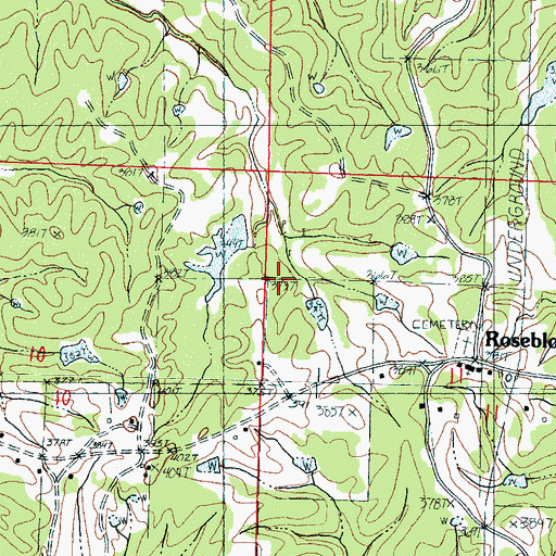 Topographic Map of Ascalmore Creek Structure Yo-30-8 Dam, MS