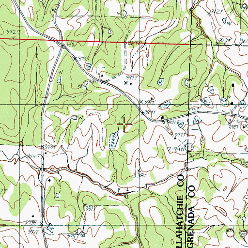 Topographic Map of Ascalmore Creek Structure Yo-30-22 Dam, MS