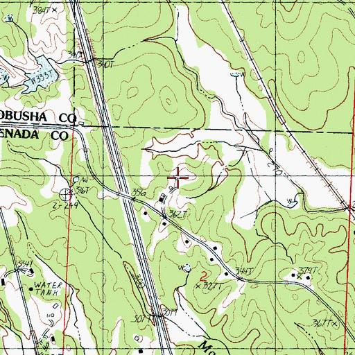 Topographic Map of Williams Lake Dam, MS