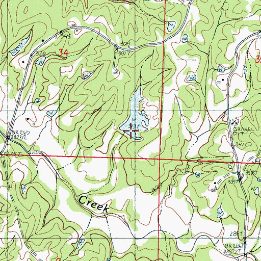 Topographic Map of Ascalmore Creek Structure Yo-30-6 Dam, MS