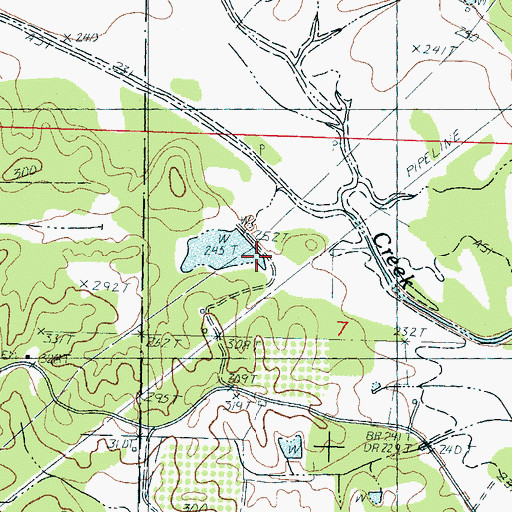 Topographic Map of Cypress Creek Watershed Y-19a-13 Dam, MS