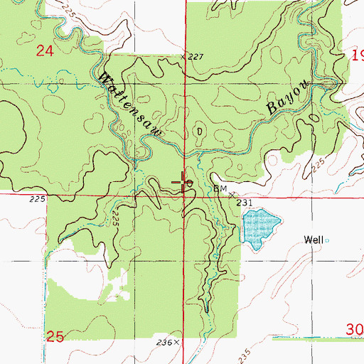 Topographic Map of Union Grove School, AR