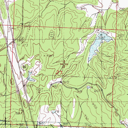 Topographic Map of Larry Dyer Pond Dam, MS