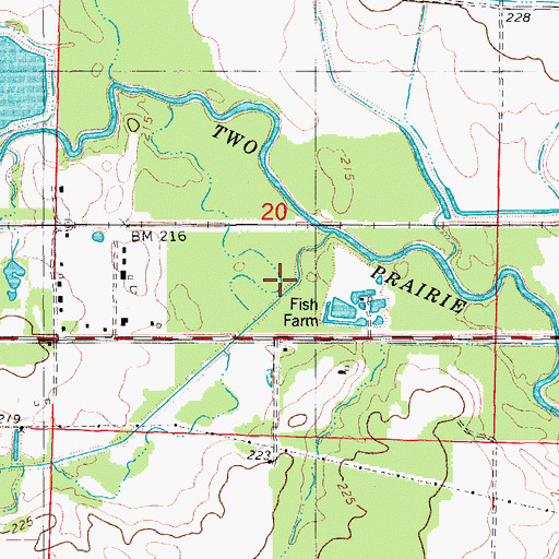 Topographic Map of White Oak Branch, AR